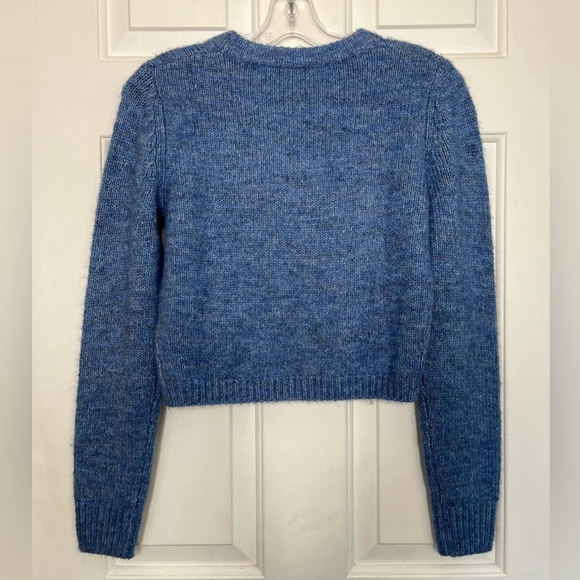 NWT Icone Simons Alpaca Wool Crewneck Sweater XS Blue Melange - Picture 9 of 13